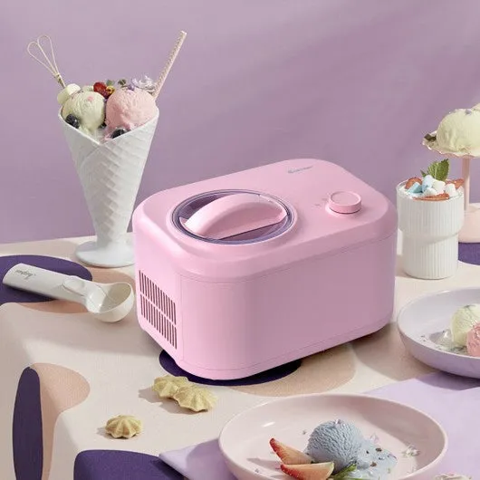 1.1 QT Ice Cream Maker Automatic Frozen Dessert Machine with Spoon-Pink