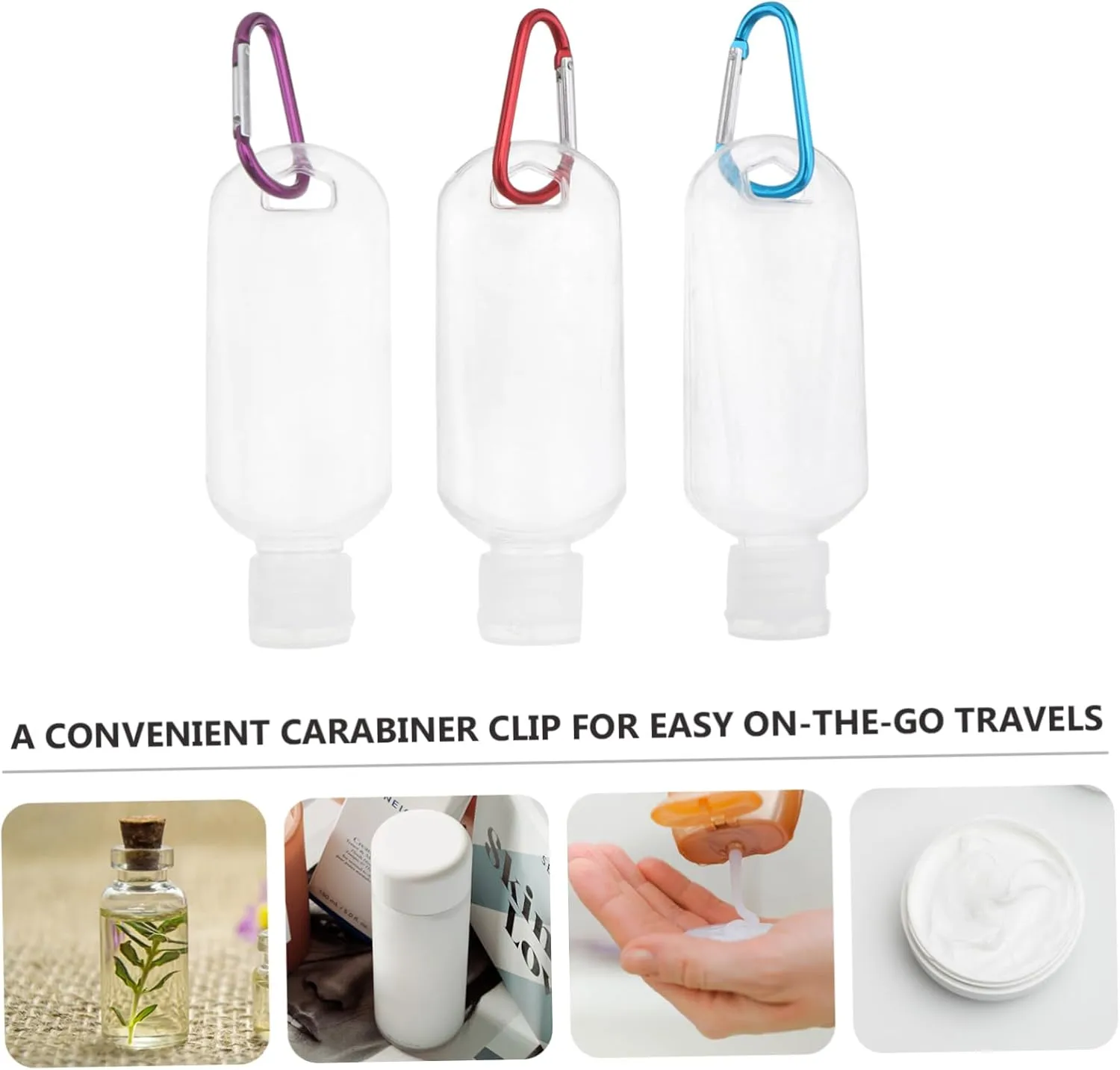 20 Pcs Travel Bottles Soap Liquid Mini Lotion Refillable Bottles Container Filling Sample Clamshell, Transparent Color, 11.5X4cm