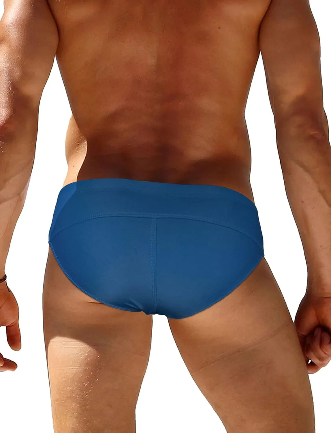 AIEOE Mens Swim Briefs Low Rise Quick Dry Swimsuit Athletic Training Swimwear Hook and Eye