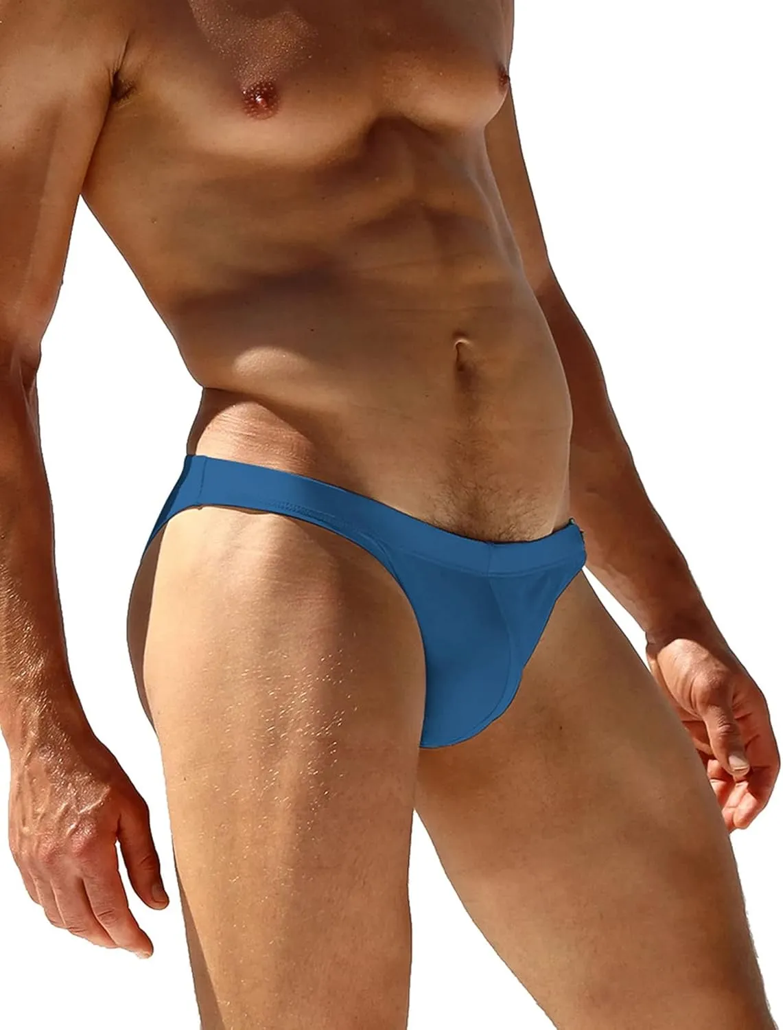 AIEOE Mens Swim Briefs Low Rise Quick Dry Swimsuit Athletic Training Swimwear Hook and Eye