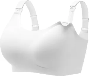 Angelhood Seamless Nursing Bra for Women Wire Free Full Coverage Nursing Bra T-Shirt Bra with Extra Extender
