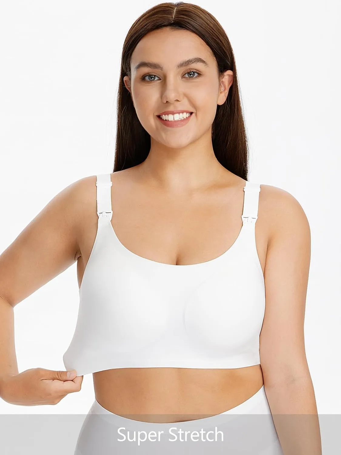 Angelhood Seamless Nursing Bra for Women Wire Free Full Coverage Nursing Bra T-Shirt Bra with Extra Extender