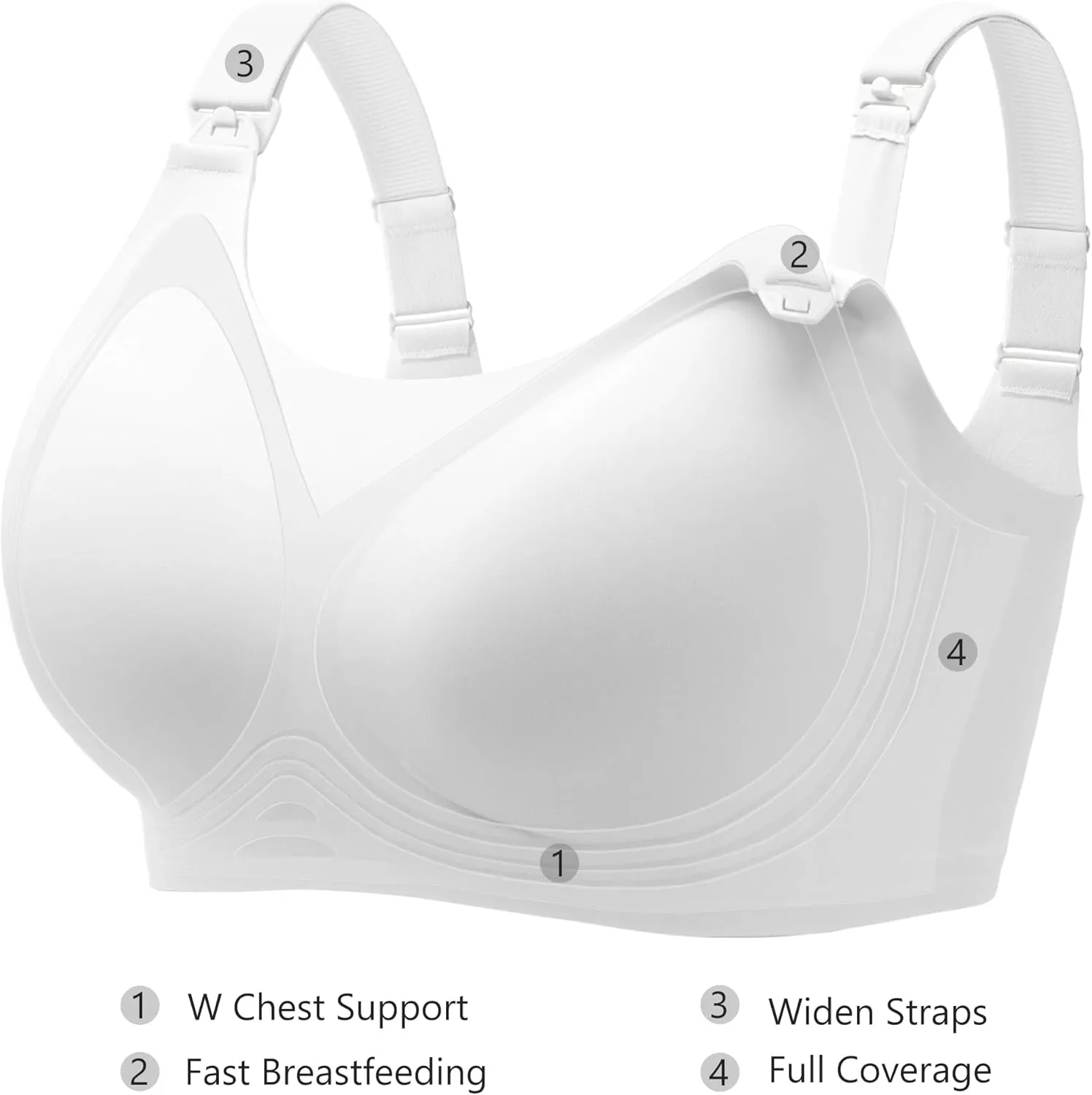 Angelhood Seamless Nursing Bra for Women Wire Free Full Coverage Nursing Bra T-Shirt Bra with Extra Extender