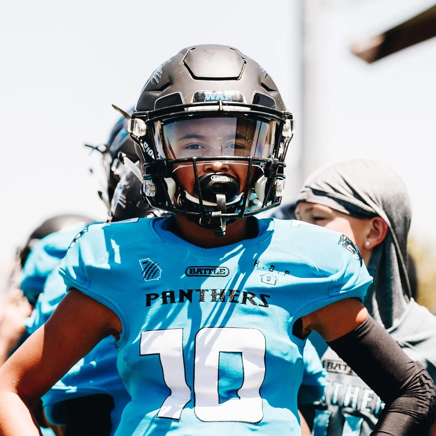 Battle Oxygen Lip Protector Mouthguard with Connected Strap  Football and Sports Mouth Guard  Maximum Oxygen Supply  Mouthpiece Fits With or Without Braces