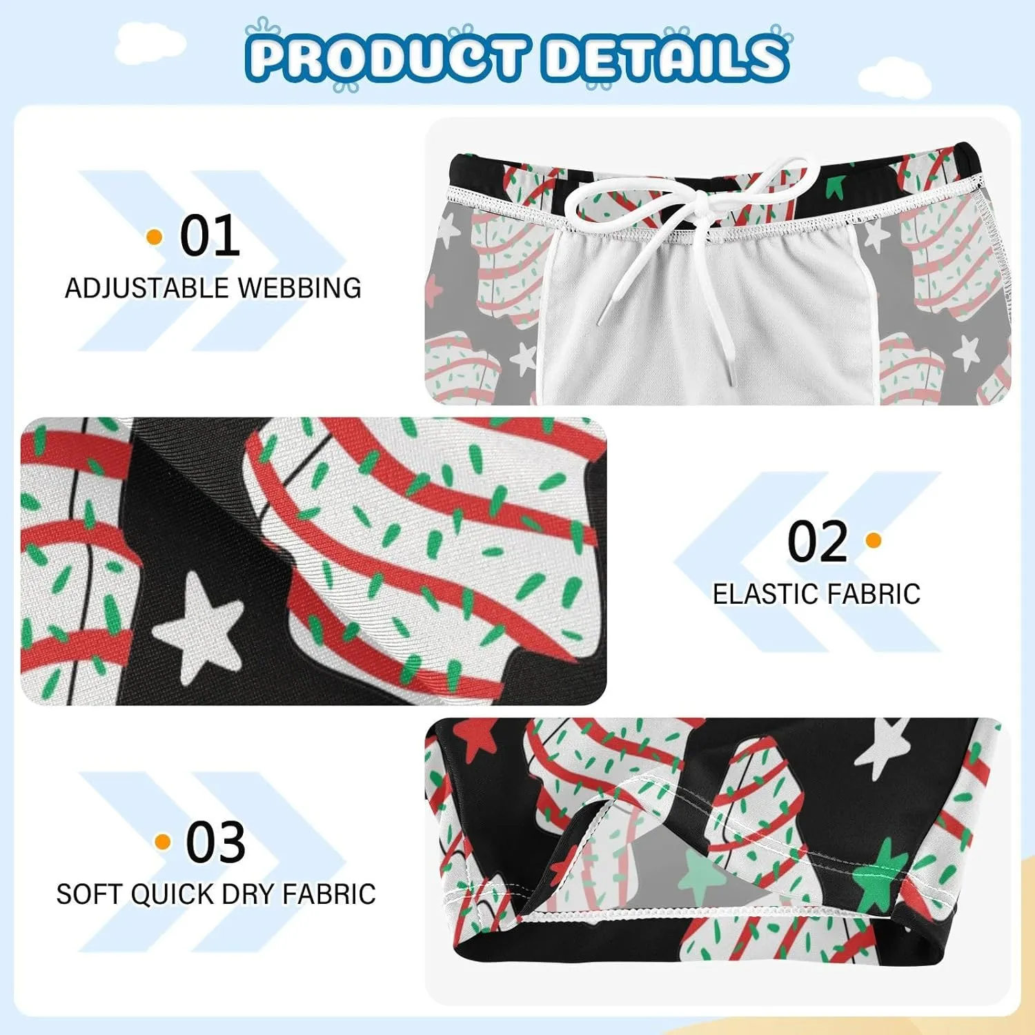 Boys Swim Trunks Toddler Swim Shorts Ice Cream Boys Bathing Suit Swimsuit for Kids 3-10T