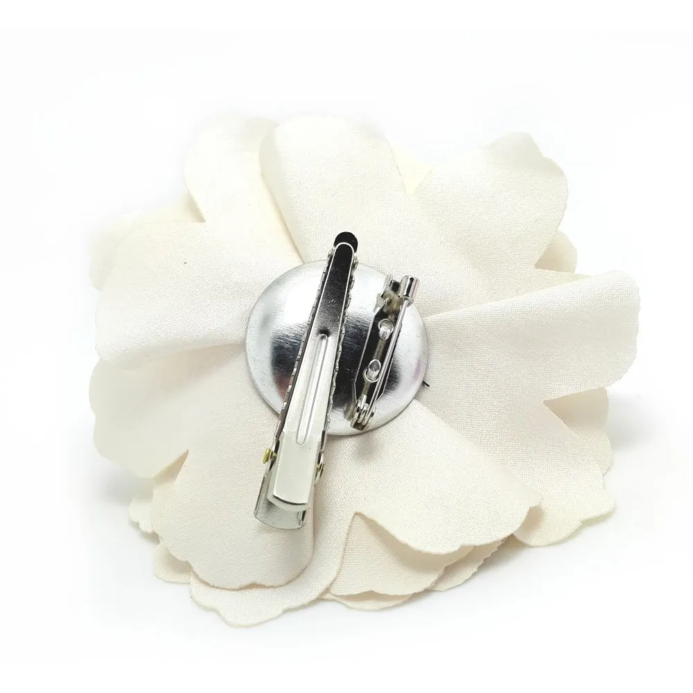 Camellias Flower Hair Clip and Brooch Pin 1 PCS(Cream) (A74)