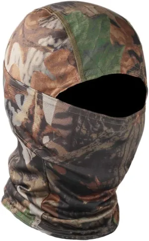 Camo Balaclava Full Face Mask Ninja Hood Neck Gaiter for Outdoor Cycling Hunting Millitary Woodland