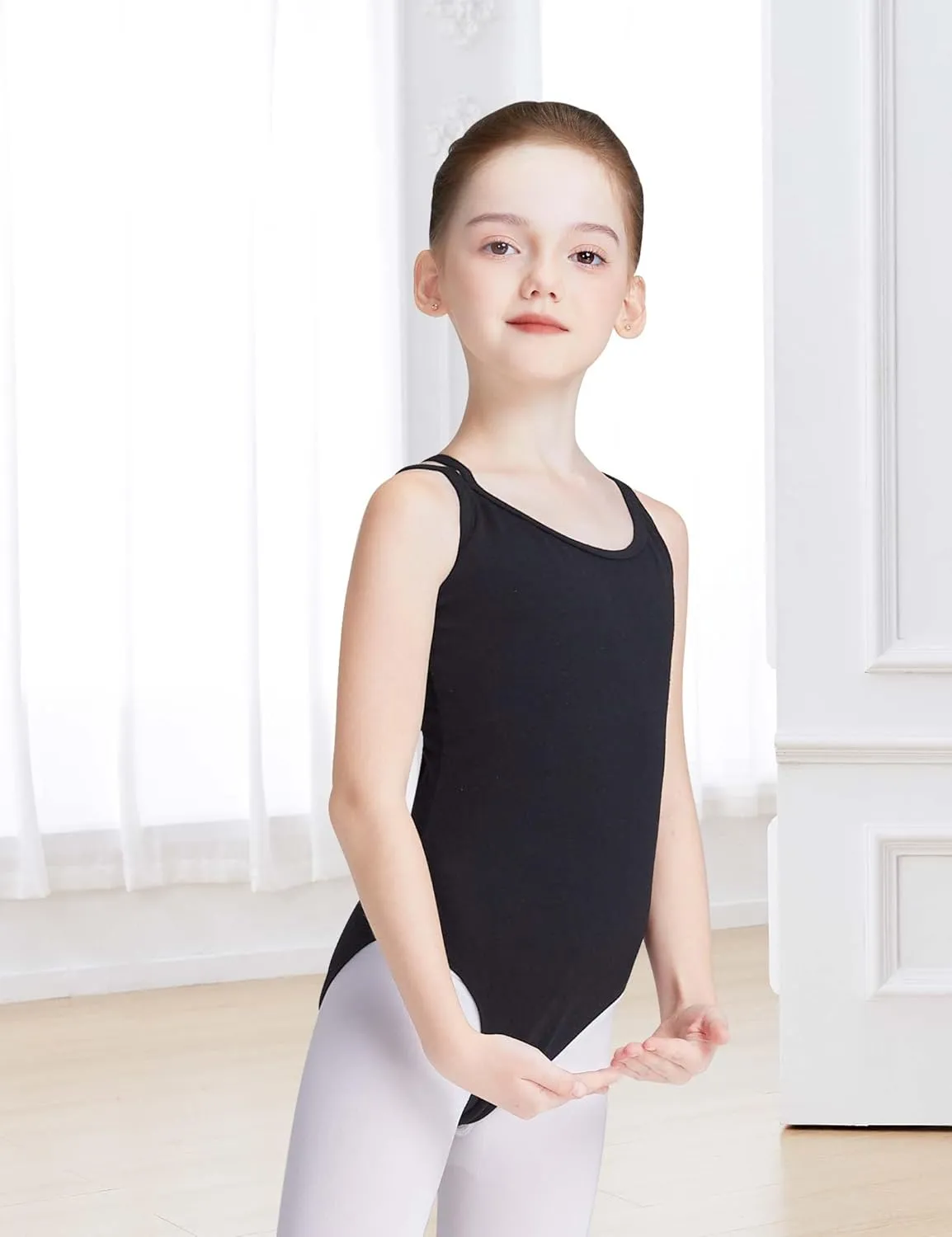 Daydance Toddler Kids Girls Camisole Leotards for Ballet, Double Breast Dance Bodysuit
