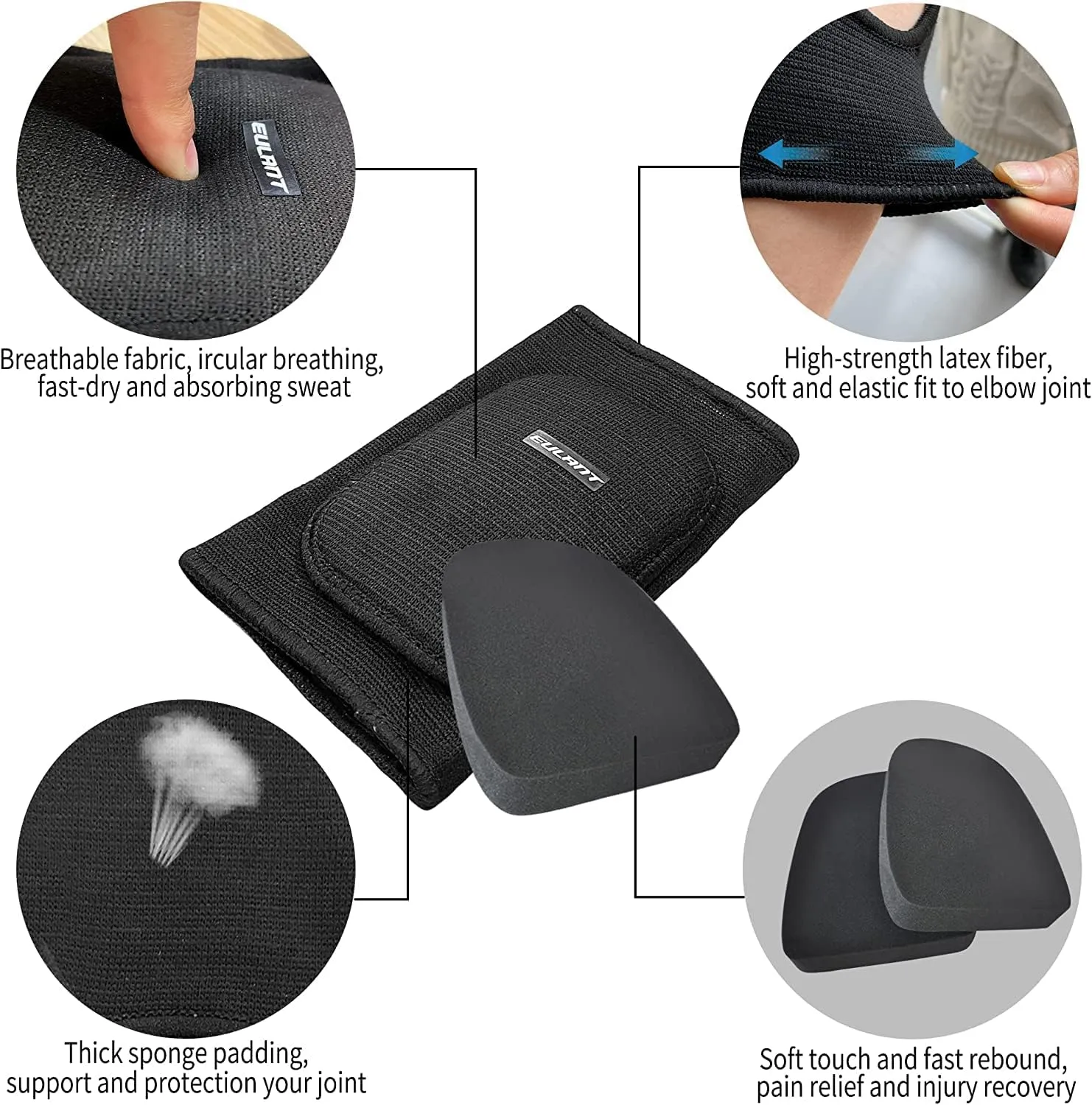 EULANT Kids Elbow Pads, Soft Elbow Brace Boys, Girls, Junior Youth, Elbow Protector for Volleyball Basketball Skating Dancing Crawl Skiing Cycling