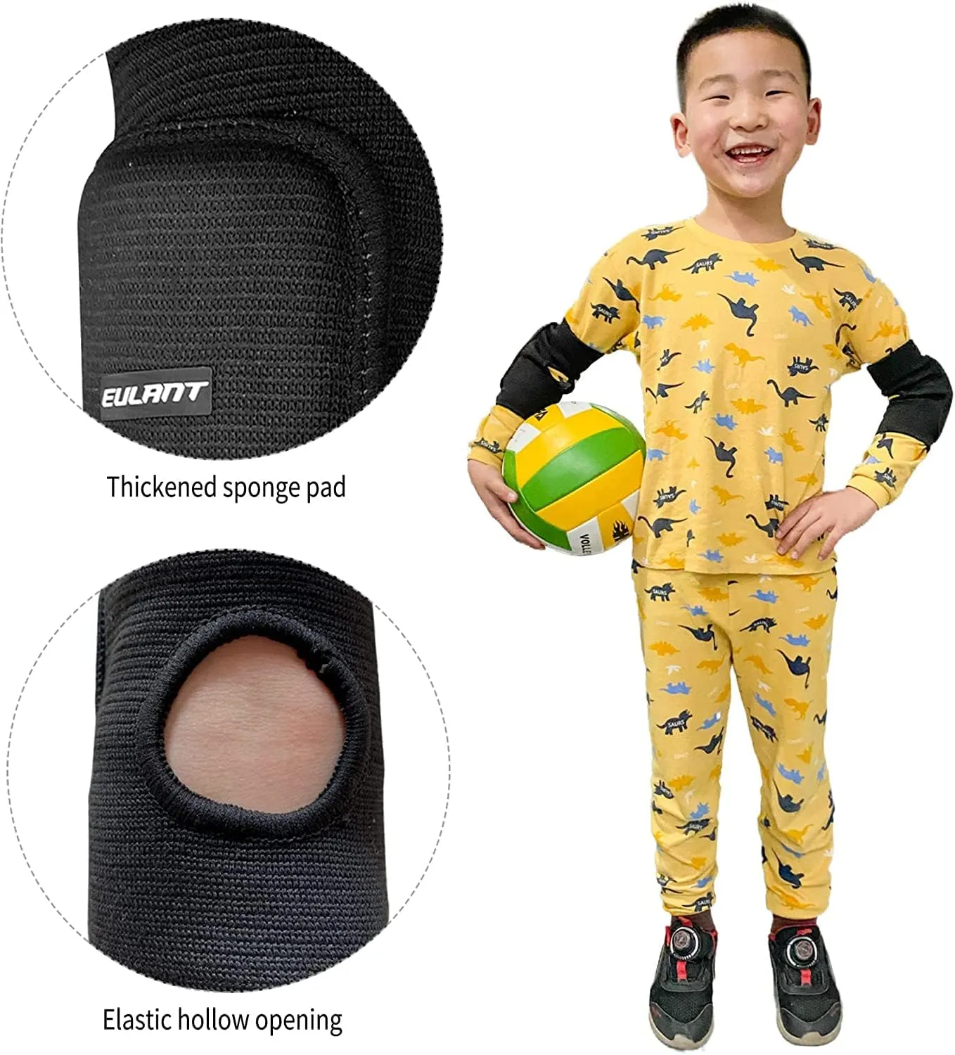EULANT Kids Elbow Pads, Soft Elbow Brace Boys, Girls, Junior Youth, Elbow Protector for Volleyball Basketball Skating Dancing Crawl Skiing Cycling