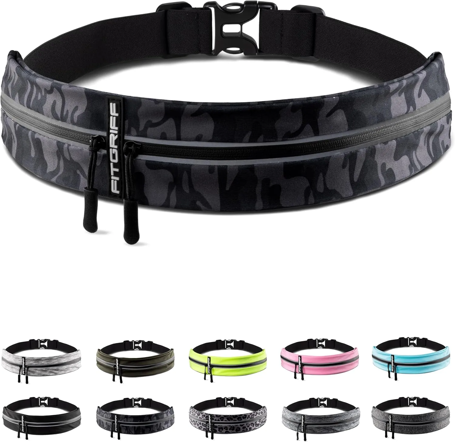 Fitgriff Running Belt for Men & Women - Secure Jogging Pouch for Phone, Keys & Essentials - For All Cell Phones