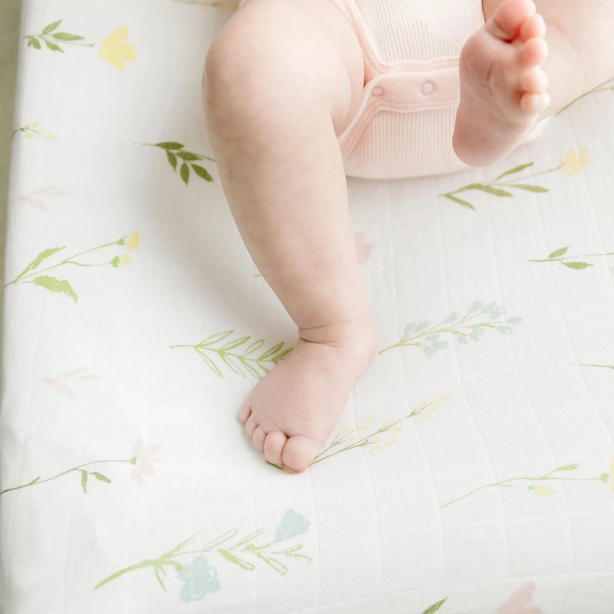 Floral Fields Cotton Muslin Changing Cover