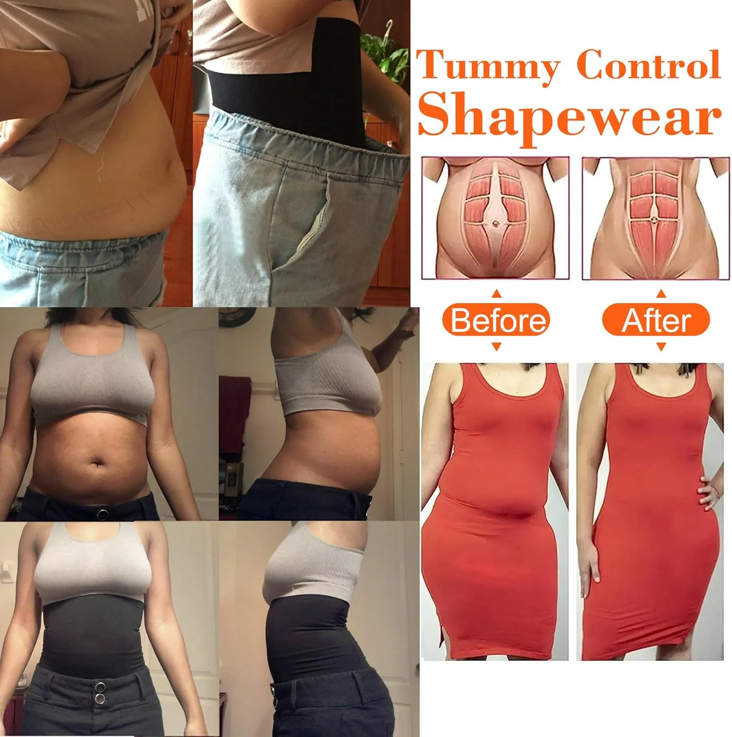 FLORATA Waist Trainer for Women Corset Shapewear Tummy Control Waist Cincher Slim Body Shaper Postpartum Belly Band