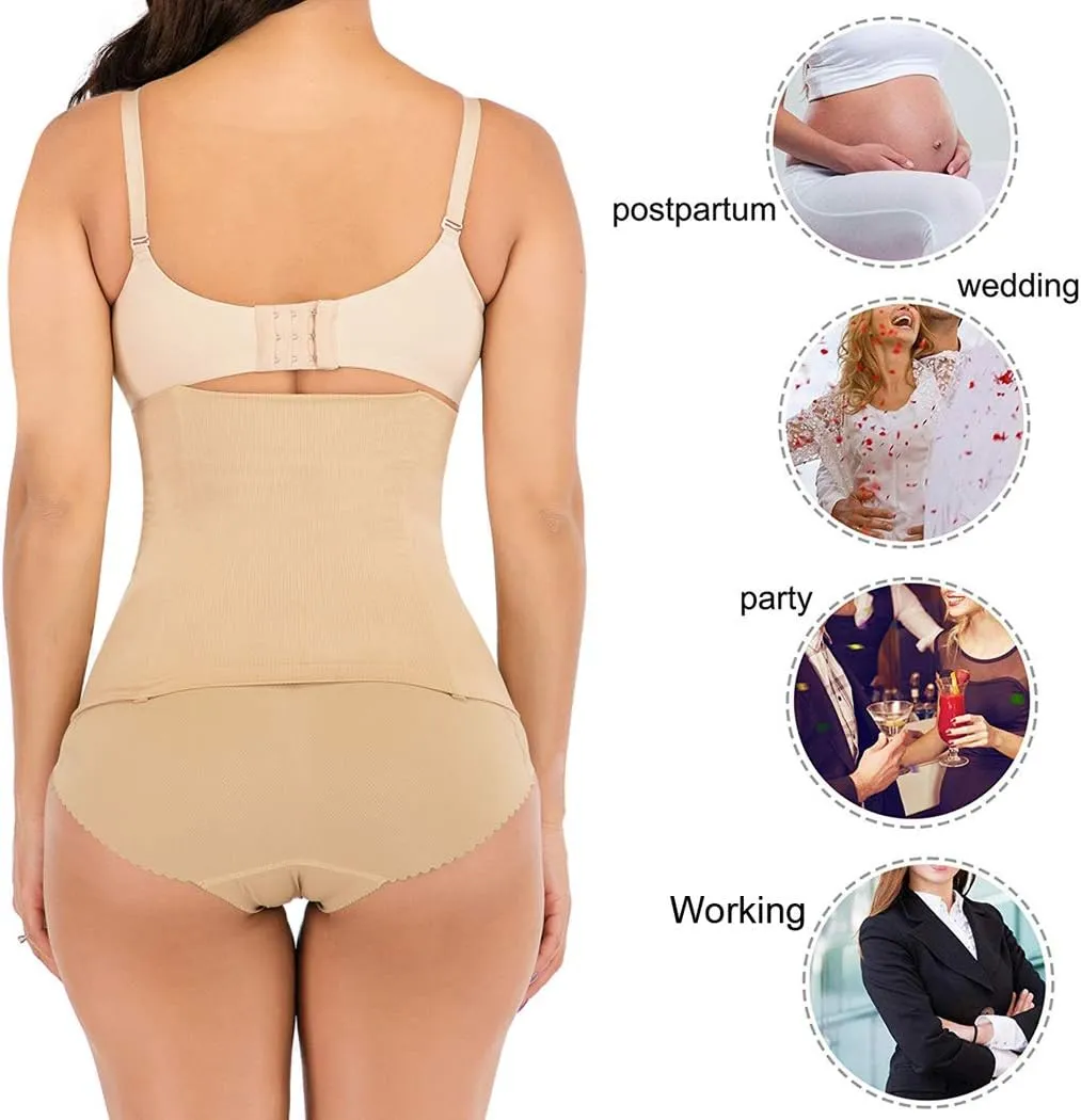 FLORATA Waist Trainer for Women Corset Shapewear Tummy Control Waist Cincher Slim Body Shaper Postpartum Belly Band