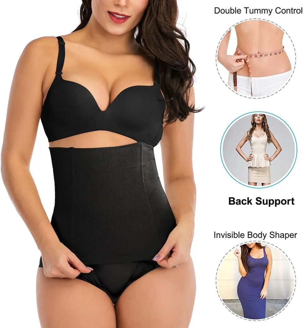 FLORATA Waist Trainer for Women Corset Shapewear Tummy Control Waist Cincher Slim Body Shaper Postpartum Belly Band