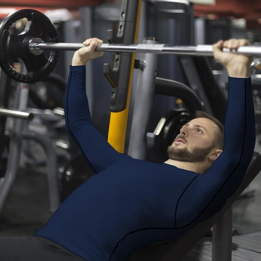 HYCOPROT Compression Shirts for Men Athletic Long Sleeve Base Layer Workout Rash Guard Shirt