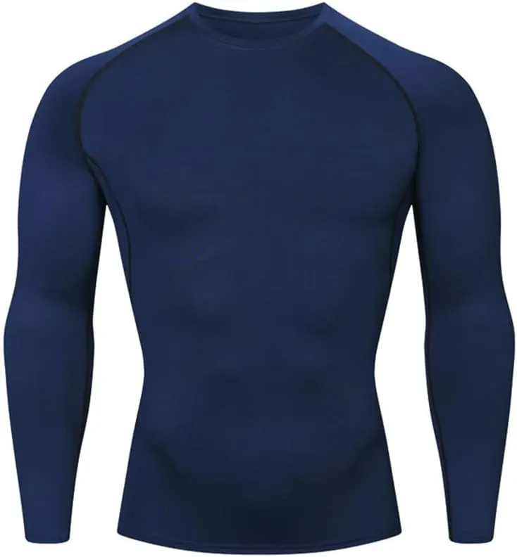 HYCOPROT Compression Shirts for Men Athletic Long Sleeve Base Layer Workout Rash Guard Shirt