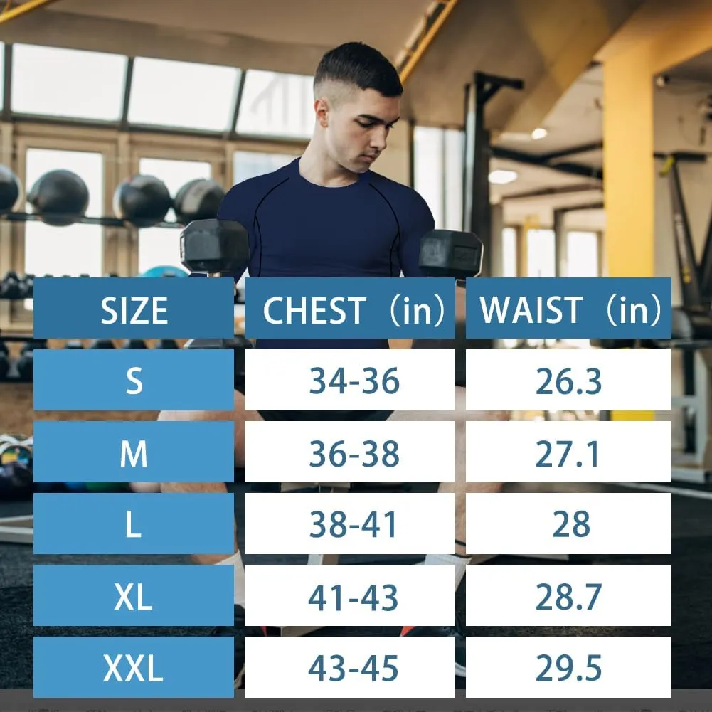 HYCOPROT Compression Shirts for Men Athletic Long Sleeve Base Layer Workout Rash Guard Shirt