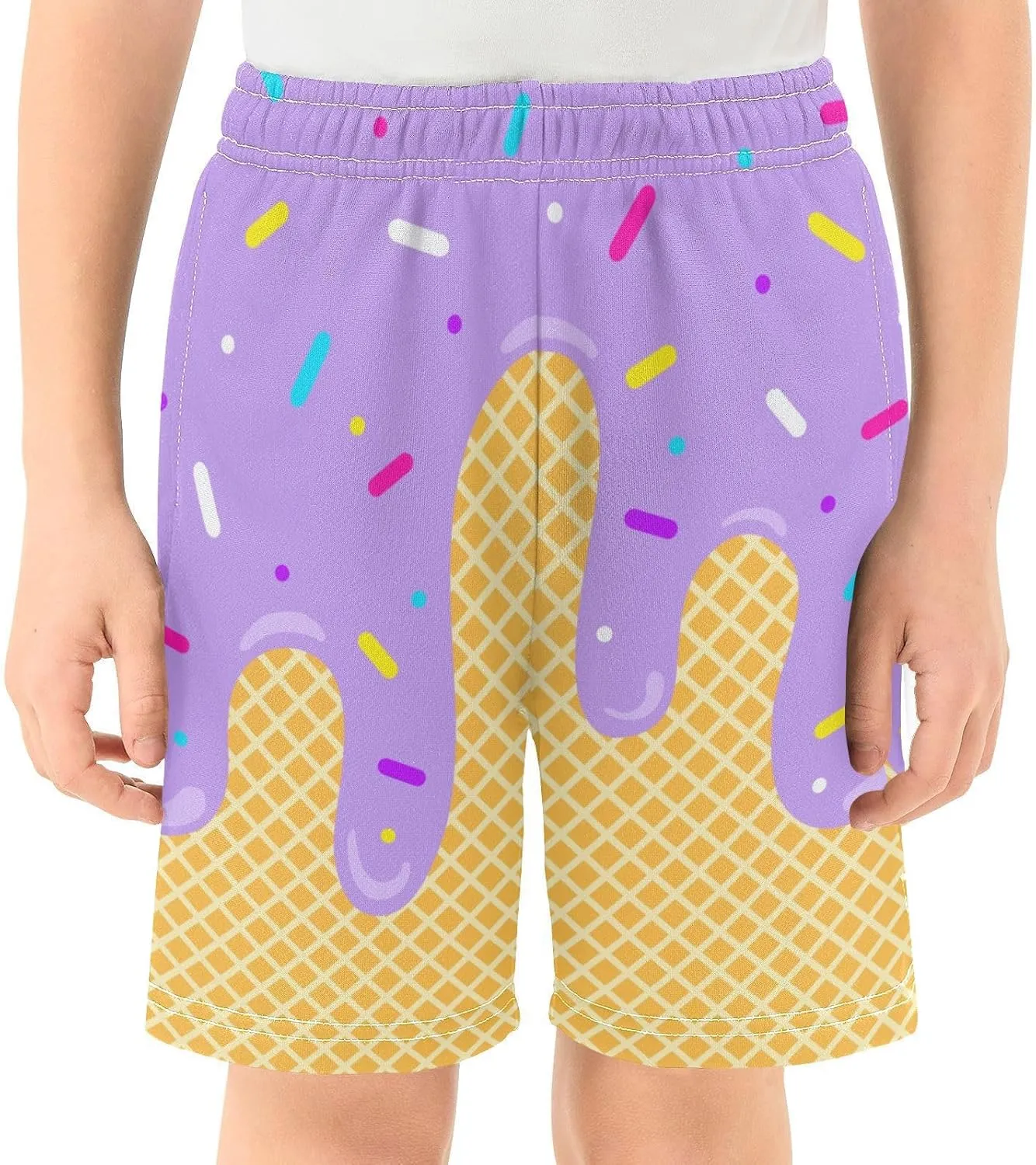 Ice Cream Shorts Baseball Boys Summer Cute Preppy Boy Swim Trunks Toddler Beach Board Shorts with Pockets 2-14 Y