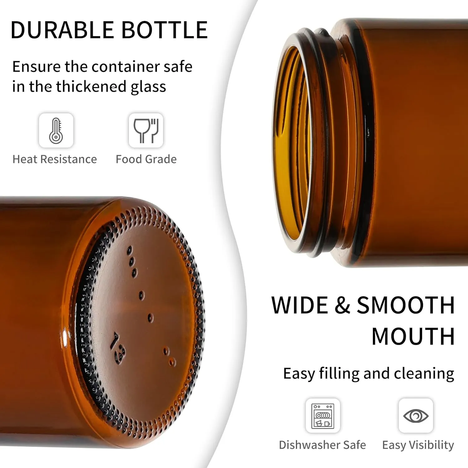 KEYWING 2oz Small Glass Jars, 35 Pack Amber Glass Cosmetic Jars with Black Lids, Round Sample Container with Inner Liners for Cream, Lotions, Powders and Ointments