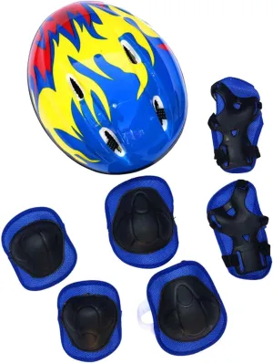 Kids Helmet and Knee Pad Set - 7pcs Protective Gear With Elbow Pads, Wrist Guard for Bike Cycling, Roller Skates, Skateboard, Scooter