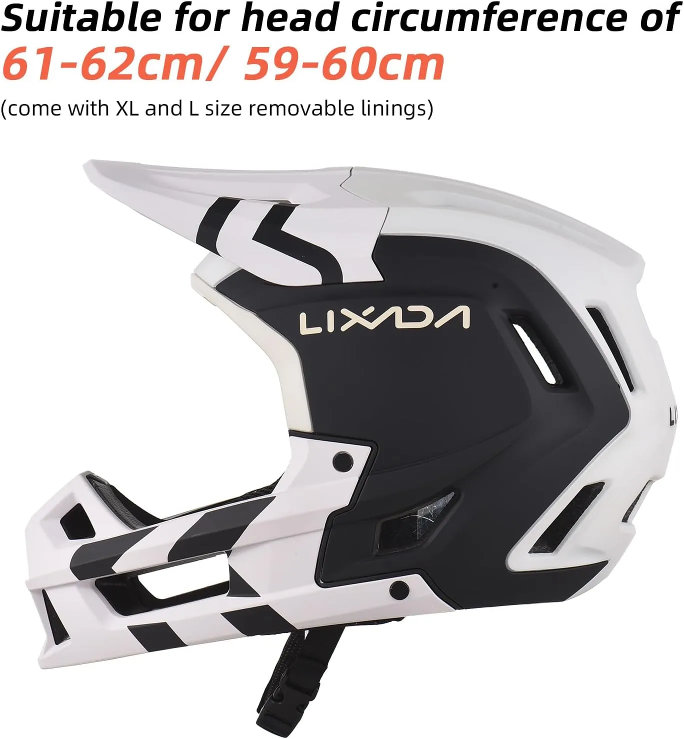 Lixada Adult Bike Helmet Full Face Mountain Bike Helmet Lightweight Bicycle Helmet Adult Cycling Helmet for Men Women 59-62CM