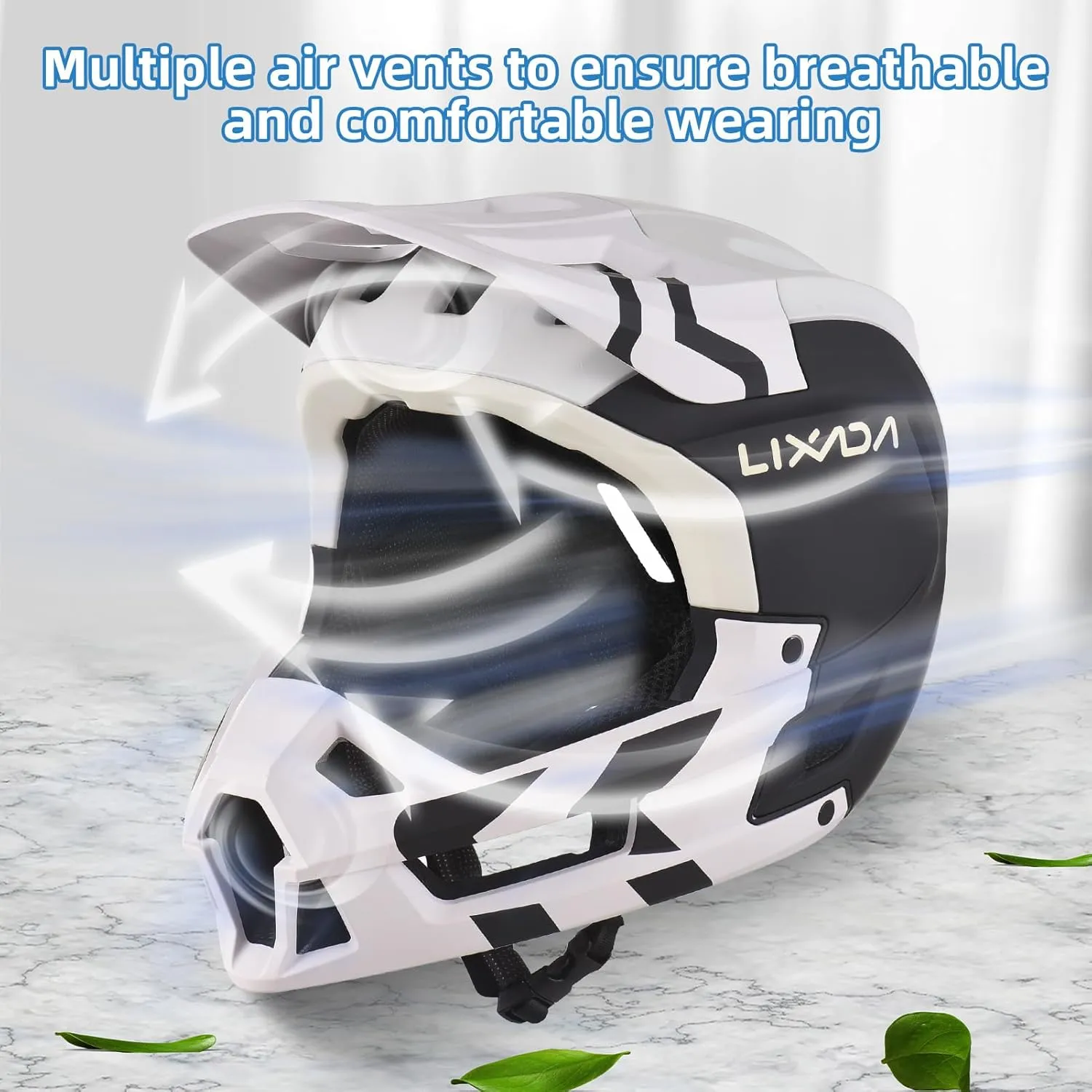 Lixada Adult Bike Helmet Full Face Mountain Bike Helmet Lightweight Bicycle Helmet Adult Cycling Helmet for Men Women 59-62CM