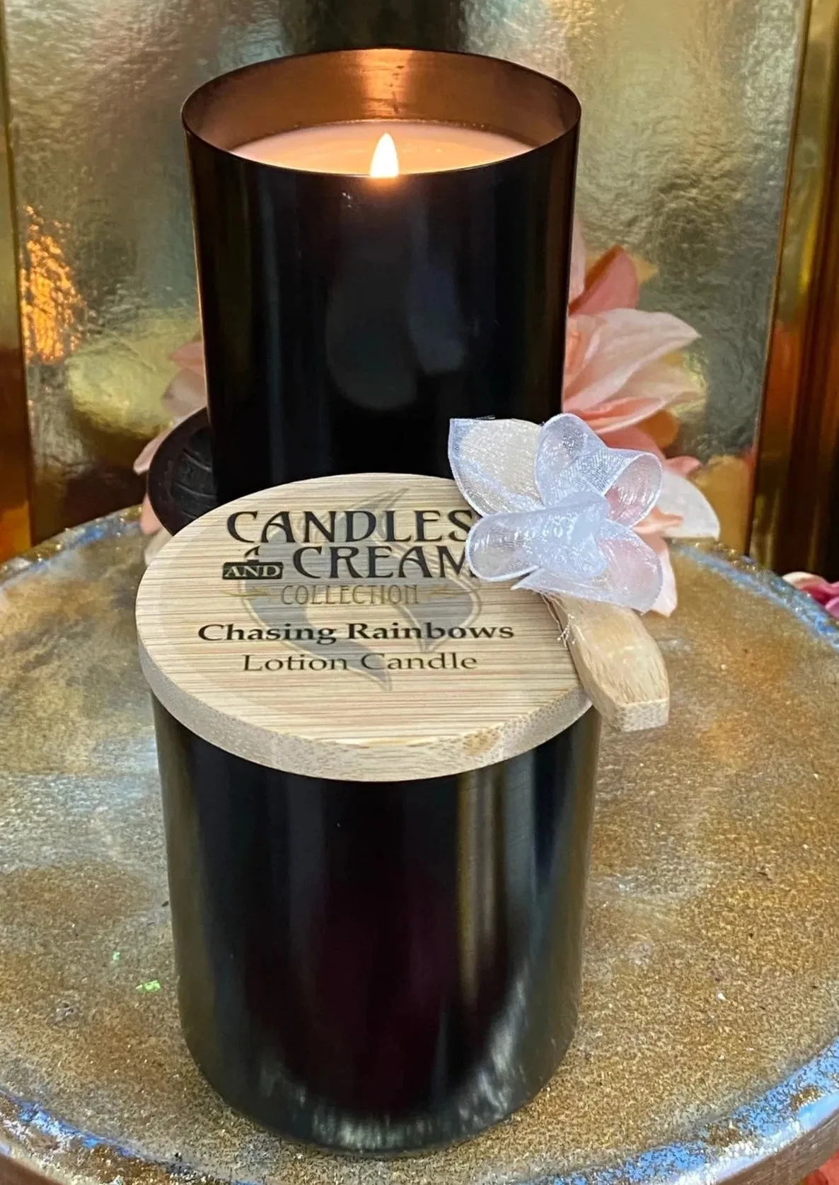 Mahogany Teakwood Candles and Cream Lotion
