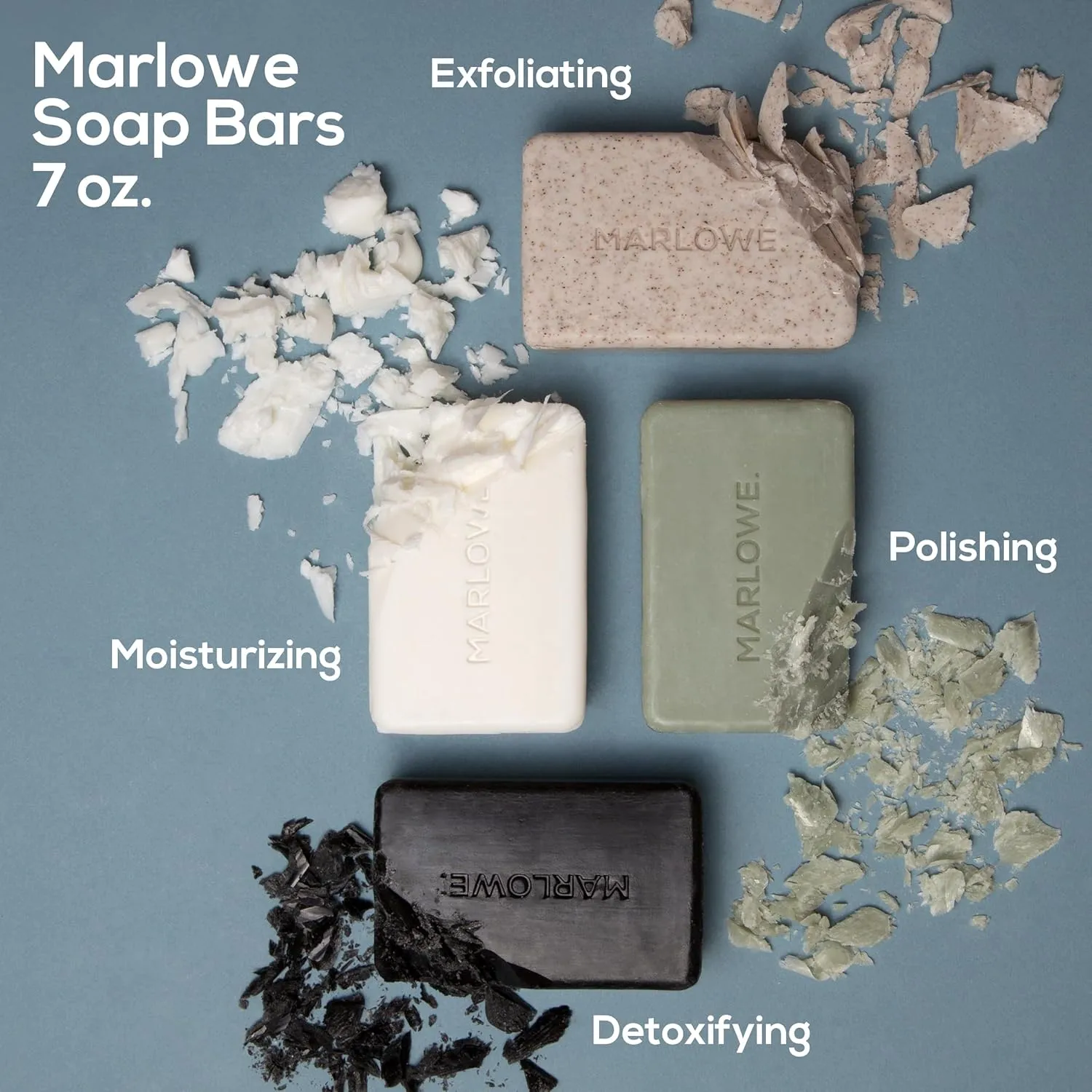 MARLOWE. No. 102 Body Scrub Soap 7 oz, Exfoliating Soap Bar with Shea Butter, Olive Oil & Green Tea Extracts, Cleanses, Smooths & Revitalizes Skin, Original Sage & Fir Scent