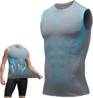 Mens Slimming Compression Shirt, Slimming Undershirt Shirts for Men Body Shaper Vest Shapewear Tummy Control