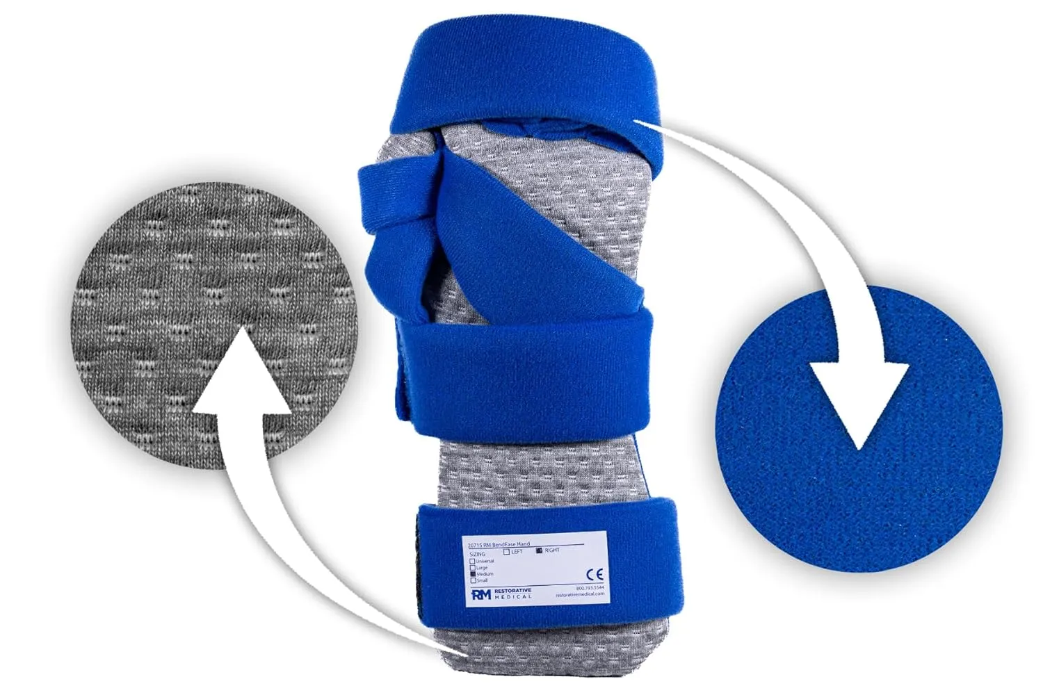 Restorative Medical BendEase Hand Splint - Wrist Pain Support for Carpal Tunnel, Arthritis and Stroke Recovery (Small - Left)
