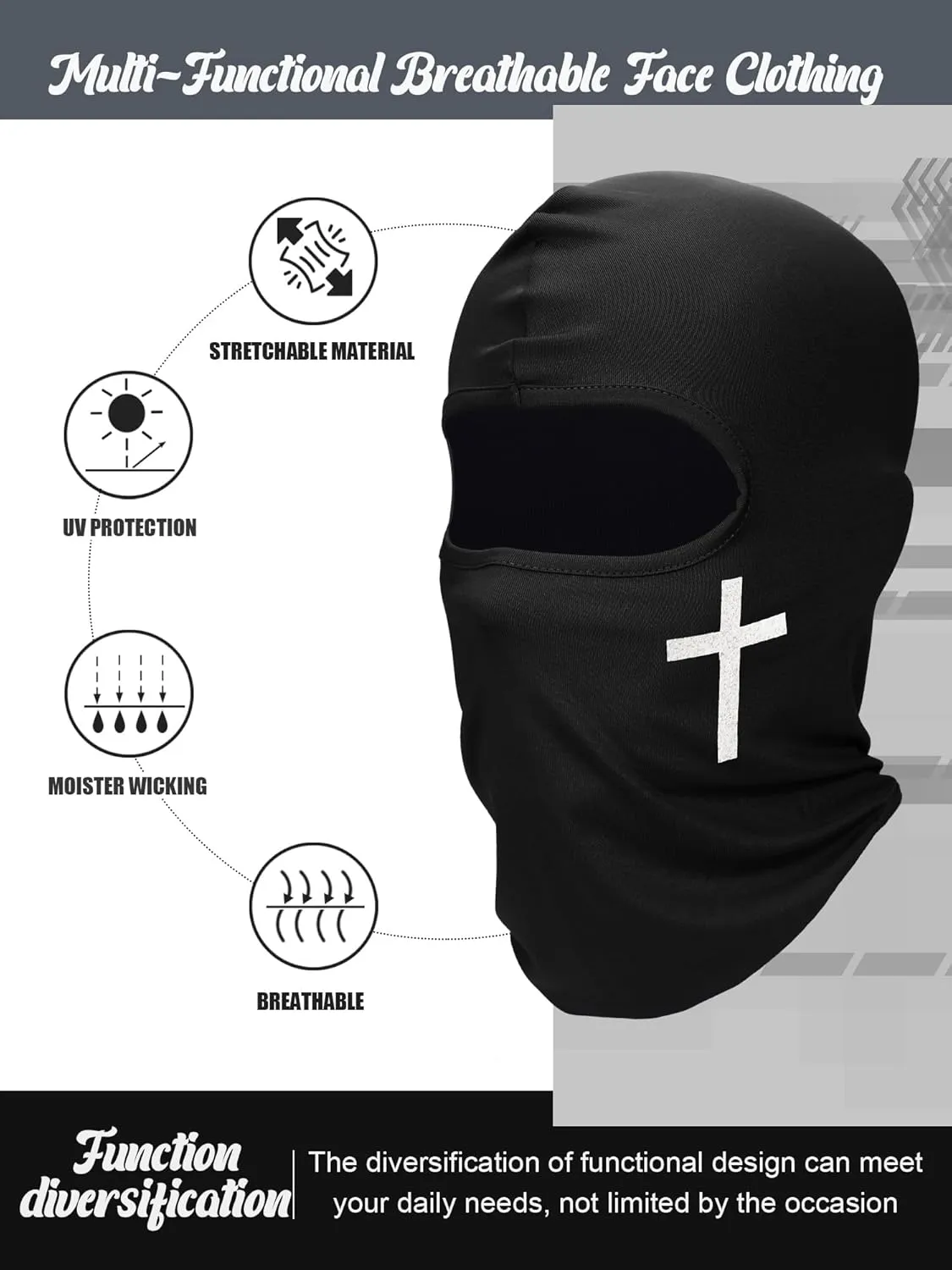 SATINIOR 6 Pcs Ski Mask Cover Balaclava Full Face Mask Summer Face Cover UV Protection Balaclava Men Women Outdoor Sports