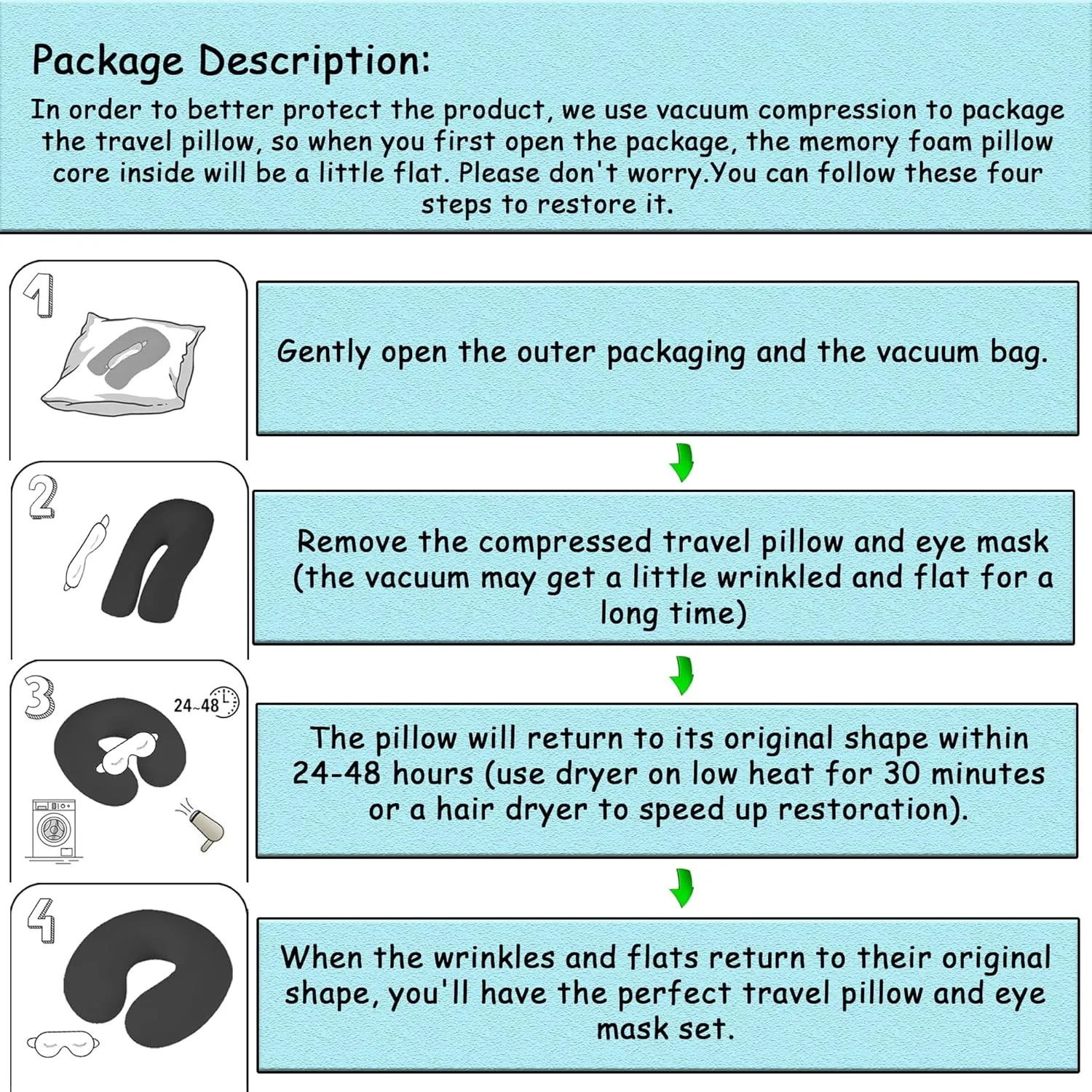 Sexysamba Pure Memory Foam Travel Pillow Set for Adults - Comfortable & Removable Machine Washable Cover, Neck Support Pillow Airplane Travel Kit with Eye Mask for Portable Plane Accessories - Brown