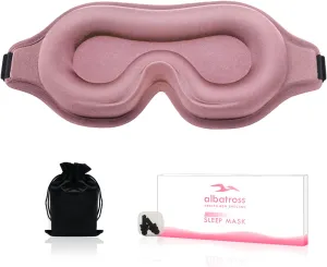 Sleep Eye Mask for Men Women, Lash Extensions 3D Sleeping Mask, Travel Blackout Night Blindfold Eye Shade Cover with Adjustable Strap (Pink-3D)