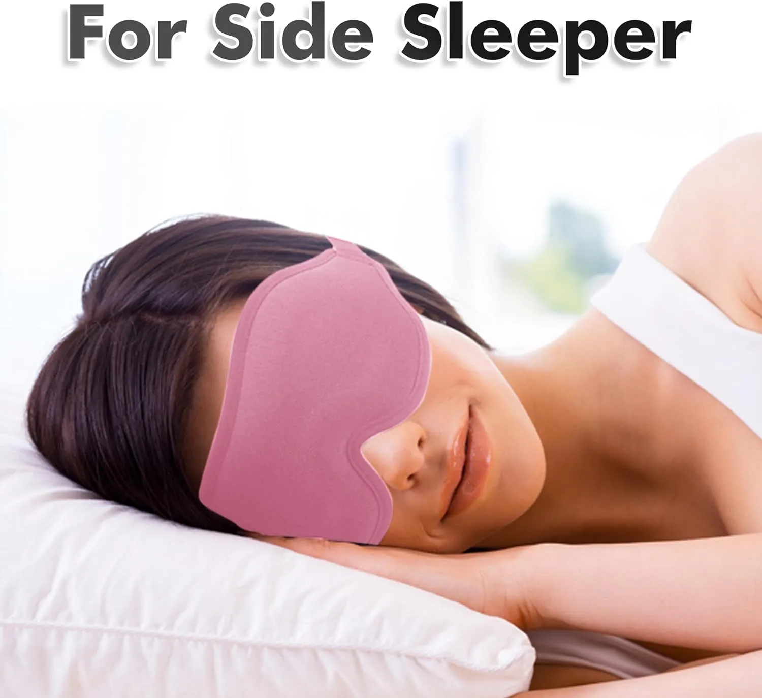Sleep Eye Mask for Men Women, Lash Extensions 3D Sleeping Mask, Travel Blackout Night Blindfold Eye Shade Cover with Adjustable Strap (Pink-3D)