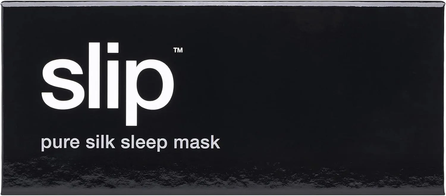 slip Pure Silk Sleep Mask - Black | 100% Mulberry Silk, Ultra Soft & Comfortable, Blocks Light for Restful Sleep | Adjustable Strap for Perfect Fit, Gentle on Skin & Hair | Ideal Travel Accessory