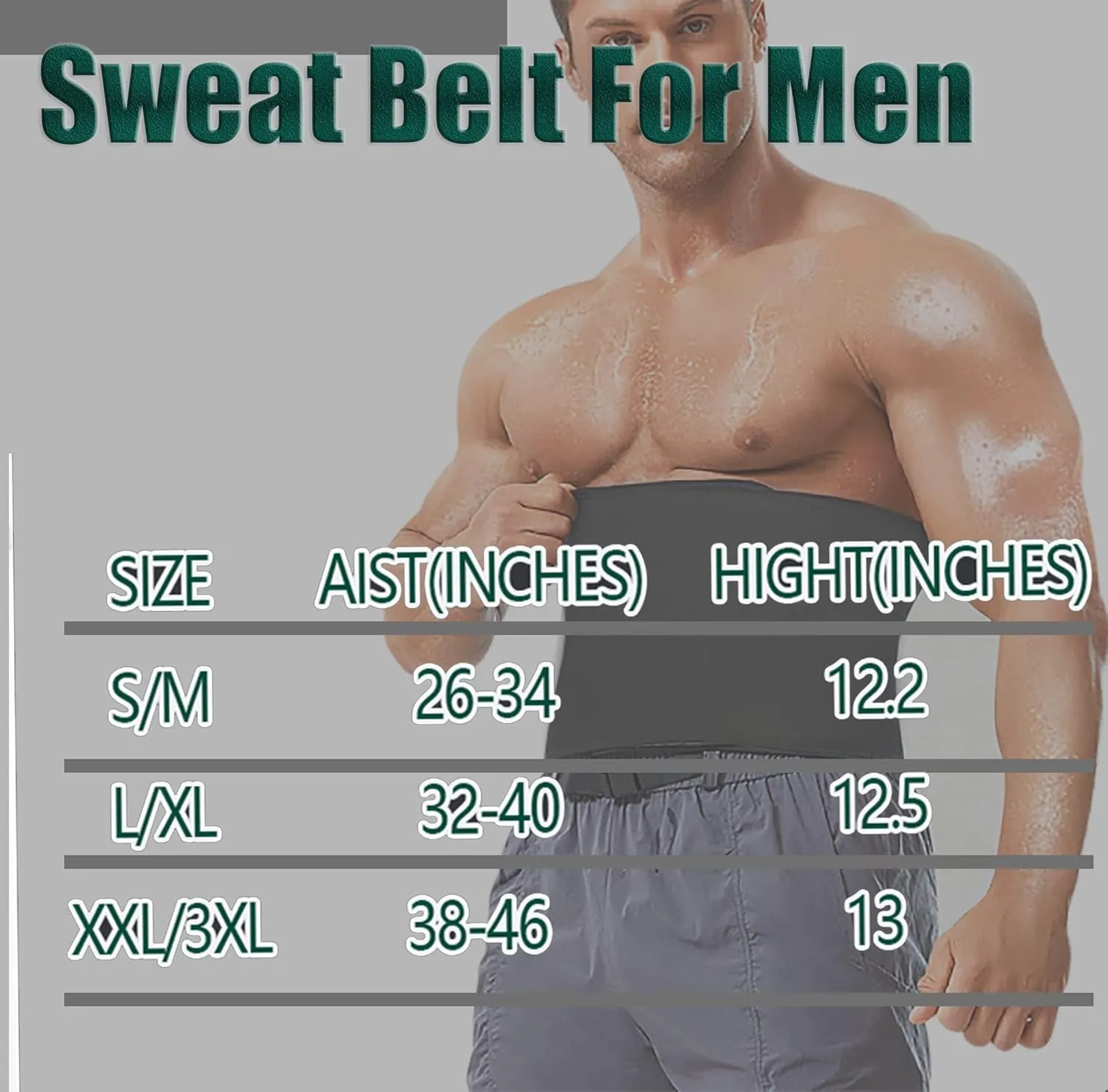 Waist Trainer Trimmer Sweat Belt Band for Men Lower Belly Fat Sauna Slimming Belt Suit Workout
