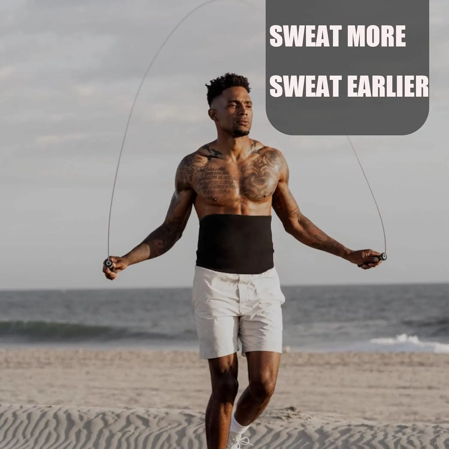Waist Trainer Trimmer Sweat Belt Band for Men Lower Belly Fat Sauna Slimming Belt Suit Workout