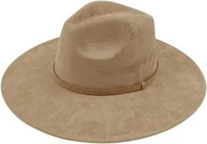 Women Big Wide Brim Fedora Hats Rancher Hat Suede Jazz Hat Party Dress Hats with Band Belt Unisex Solid Hats