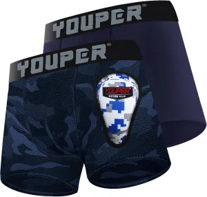 Youper 2 Pack Youth Brief with Soft Protective Athletic Cup, Youth Compression Underwear for Baseball & Football
